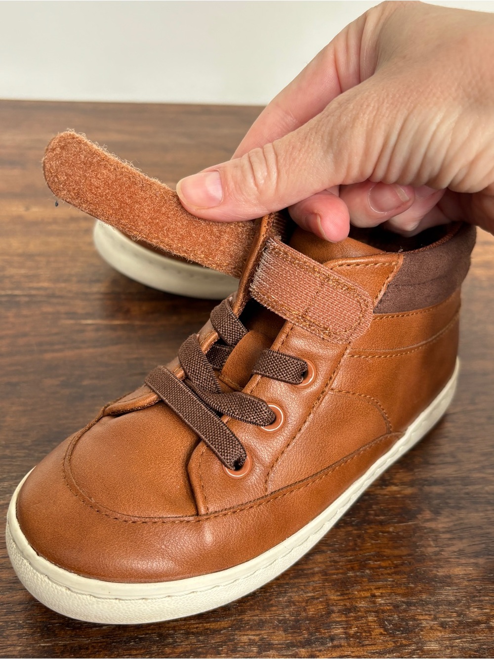 Toddler Aidan Sneaker Boots - Cat & Jack Tan Size 10 Zipper Close Boot - Picture 6 of 9